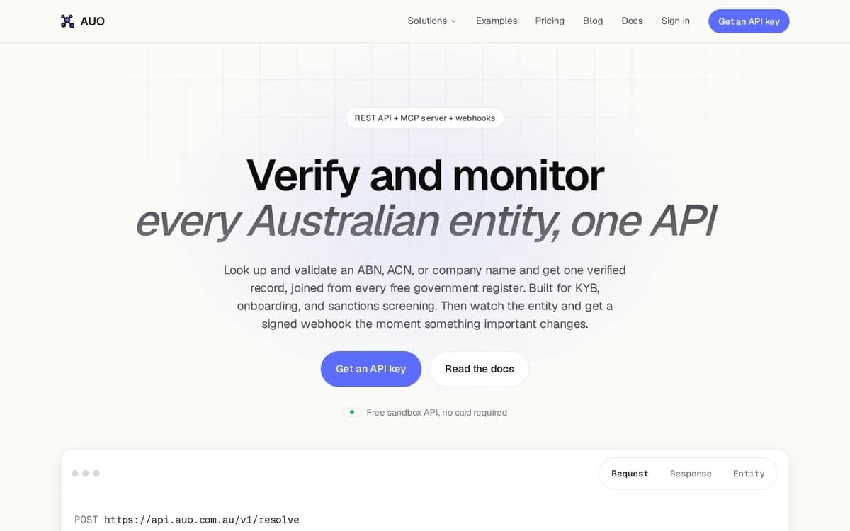 AUO API preview