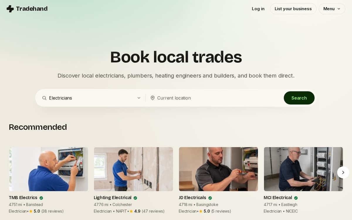 Tradehand preview